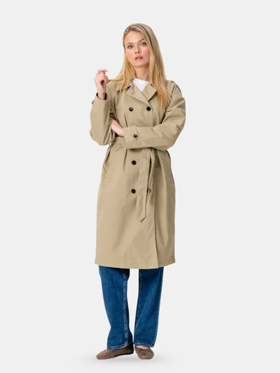Clayne London Women’s Classic Beige Trench Coat