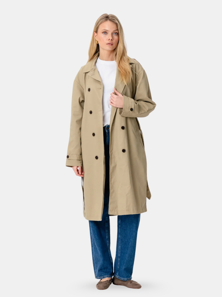 Clayne London Women’s Classic Beige Trench Coat
