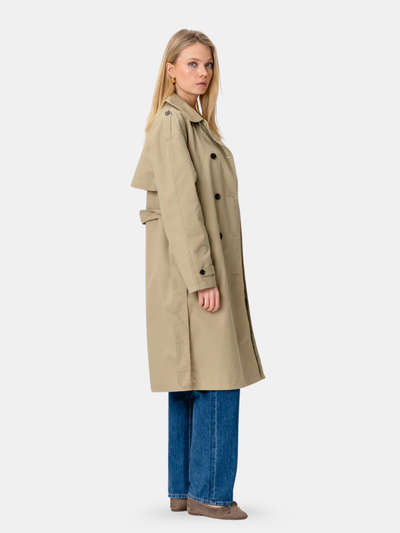 Clayne London Women’s Classic Beige Trench Coat