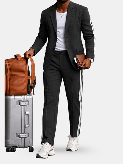 Modern Side Stripe Blazer Pants Set